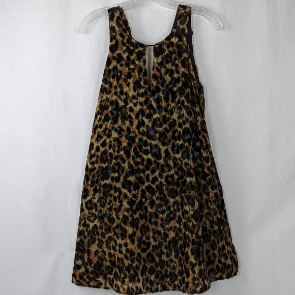 LAVENDAR BROWN  Leopard Print Velvet Textured Dress - Picture 1 of 8